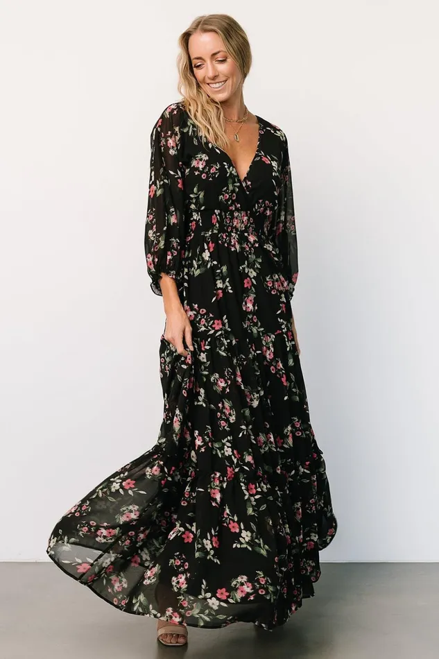Baltic Born Maxi Dresses Sawyer Tiered Maxi Dress Black Berry 8211 Women