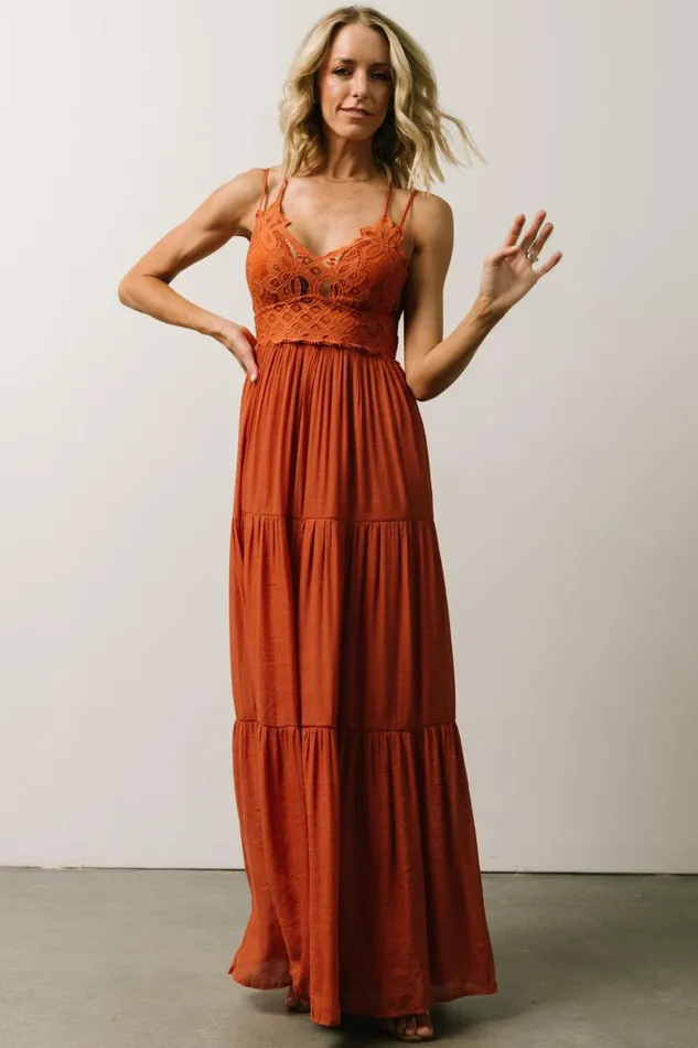 Baltic Born Maxi Dresses Summerlin Lace Top Maxi Dress Rust 8211 Women Baltic Born Maxi Dresses Summerlin Lace Top Maxi Dress Rust 8211 Women