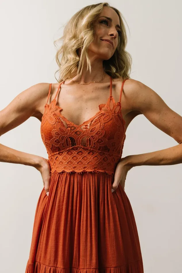 Baltic Born Maxi Dresses Summerlin Lace Top Maxi Dress Rust 8211 Women Baltic Born Maxi Dresses Summerlin Lace Top Maxi Dress Rust 8211 Women