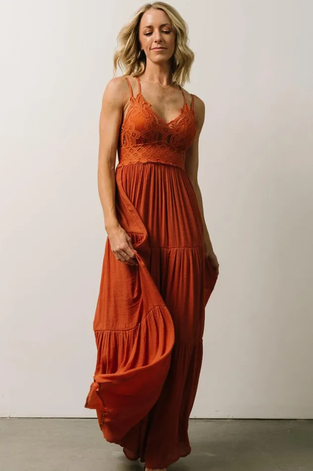 Baltic Born Maxi Dresses Summerlin Lace Top Maxi Dress Rust 8211 Women Baltic Born Maxi Dresses Summerlin Lace Top Maxi Dress Rust 8211 Women