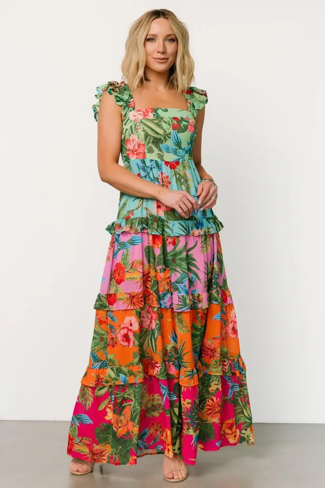 Baltic Born Maxi Dresses Sundara Tiered Maxi Dress Multi 8211 Women Baltic Born Maxi Dresses Sundara Tiered Maxi Dress Multi 8211 Women