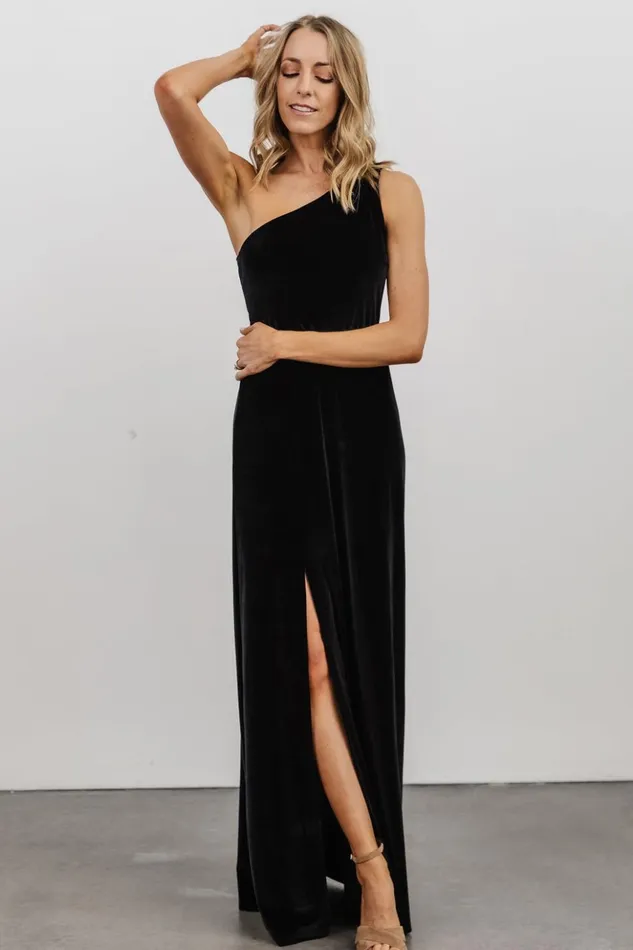 Baltic Born Maxi Dresses Tatiana Velvet One Shoulder Maxi Dress Black 8211 Women Baltic Born Maxi Dresses Tatiana Velvet One Shoulder Maxi Dress Black 8211 Women