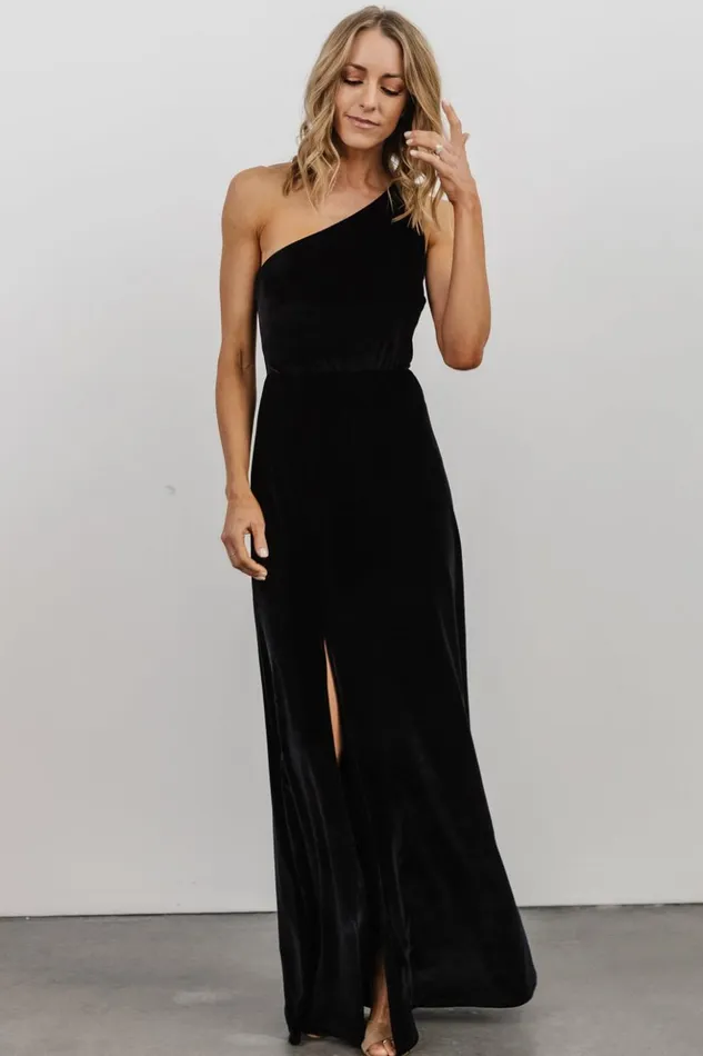 Baltic Born Maxi Dresses Tatiana Velvet One Shoulder Maxi Dress Black 8211 Women Baltic Born Maxi Dresses Tatiana Velvet One Shoulder Maxi Dress Black 8211 Women