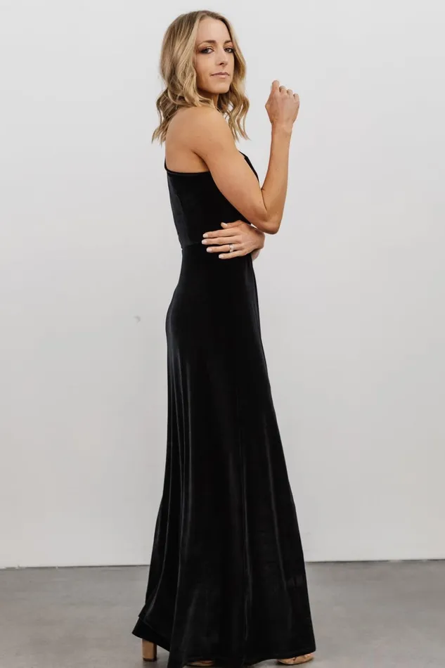 Baltic Born Maxi Dresses Tatiana Velvet One Shoulder Maxi Dress Black 8211 Women Baltic Born Maxi Dresses Tatiana Velvet One Shoulder Maxi Dress Black 8211 Women