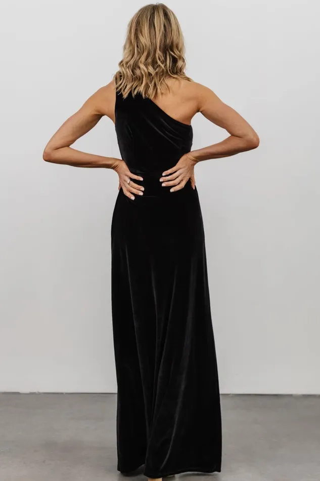 Baltic Born Maxi Dresses Tatiana Velvet One Shoulder Maxi Dress Black 8211 Women Baltic Born Maxi Dresses Tatiana Velvet One Shoulder Maxi Dress Black 8211 Women