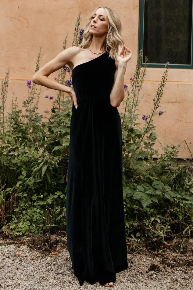 Baltic Born Maxi Dresses Tatiana Velvet One Shoulder Maxi Dress Black 8211 Women Baltic Born Maxi Dresses Tatiana Velvet One Shoulder Maxi Dress Black 8211 Women