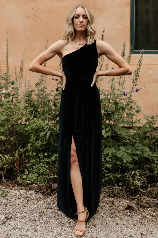 Baltic Born Maxi Dresses Tatiana Velvet One Shoulder Maxi Dress Black 8211 Women Baltic Born Maxi Dresses Tatiana Velvet One Shoulder Maxi Dress Black 8211 Women