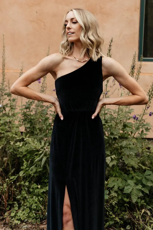 Baltic Born Maxi Dresses Tatiana Velvet One Shoulder Maxi Dress Black 8211 Women Baltic Born Maxi Dresses Tatiana Velvet One Shoulder Maxi Dress Black 8211 Women