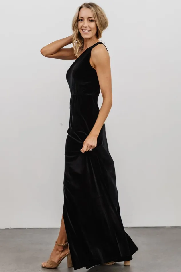 Baltic Born Maxi Dresses Tatiana Velvet One Shoulder Maxi Dress Black 8211 Women Baltic Born Maxi Dresses Tatiana Velvet One Shoulder Maxi Dress Black 8211 Women