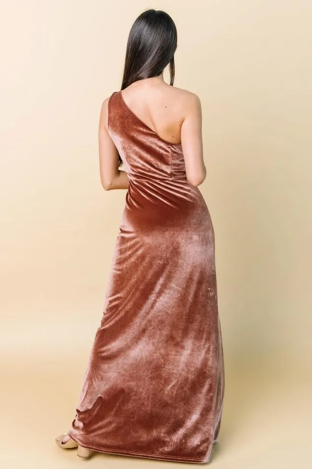 Baltic Born Maxi Dresses Tatiana Velvet One Shoulder Maxi Dress Bronze 8211 Women Baltic Born Maxi Dresses Tatiana Velvet One Shoulder Maxi Dress Bronze 8211 Women