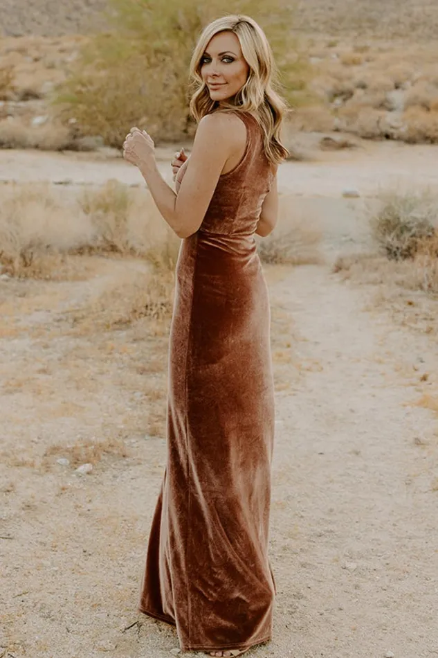 Baltic Born Maxi Dresses Tatiana Velvet One Shoulder Maxi Dress Bronze 8211 Women Baltic Born Maxi Dresses Tatiana Velvet One Shoulder Maxi Dress Bronze 8211 Women
