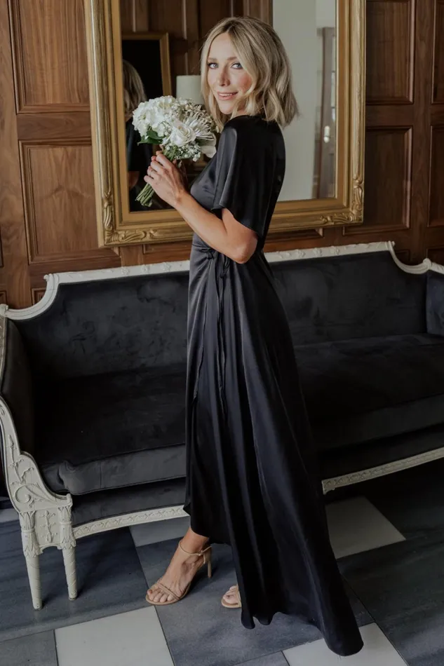 Baltic Born Maxi Dresses Vara Satin Maxi Wrap Dress Black 8211 Women Baltic Born Maxi Dresses Vara Satin Maxi Wrap Dress Black 8211 Women