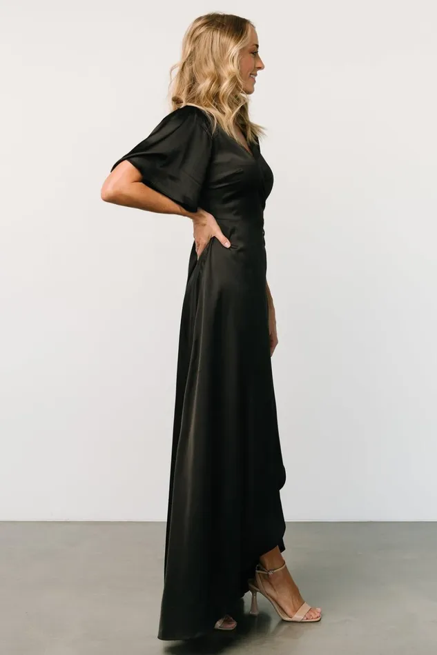 Baltic Born Maxi Dresses Vara Satin Maxi Wrap Dress Black 8211 Women Baltic Born Maxi Dresses Vara Satin Maxi Wrap Dress Black 8211 Women