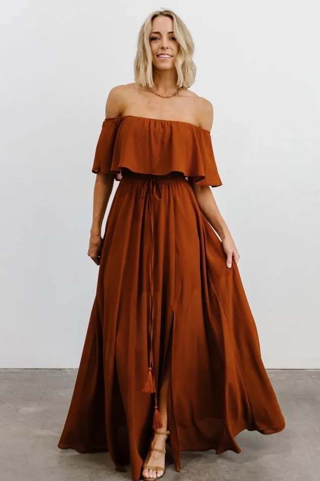 Baltic Born Maxi Dresses Victoria Off Shoulder Maxi Dress Spice 8211 Women Baltic Born Maxi Dresses Victoria Off Shoulder Maxi Dress Spice 8211 Women