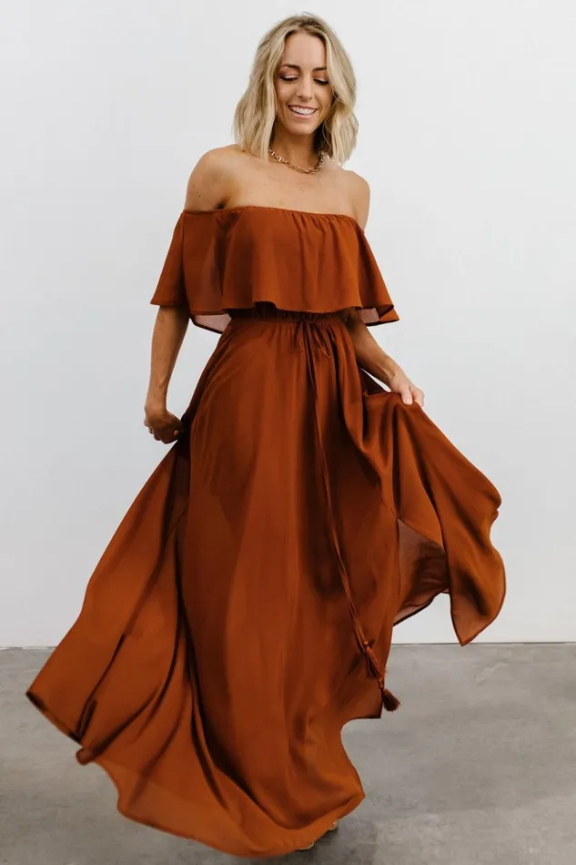 Baltic Born Maxi Dresses Victoria Off Shoulder Maxi Dress Spice 8211 Women Baltic Born Maxi Dresses Victoria Off Shoulder Maxi Dress Spice 8211 Women