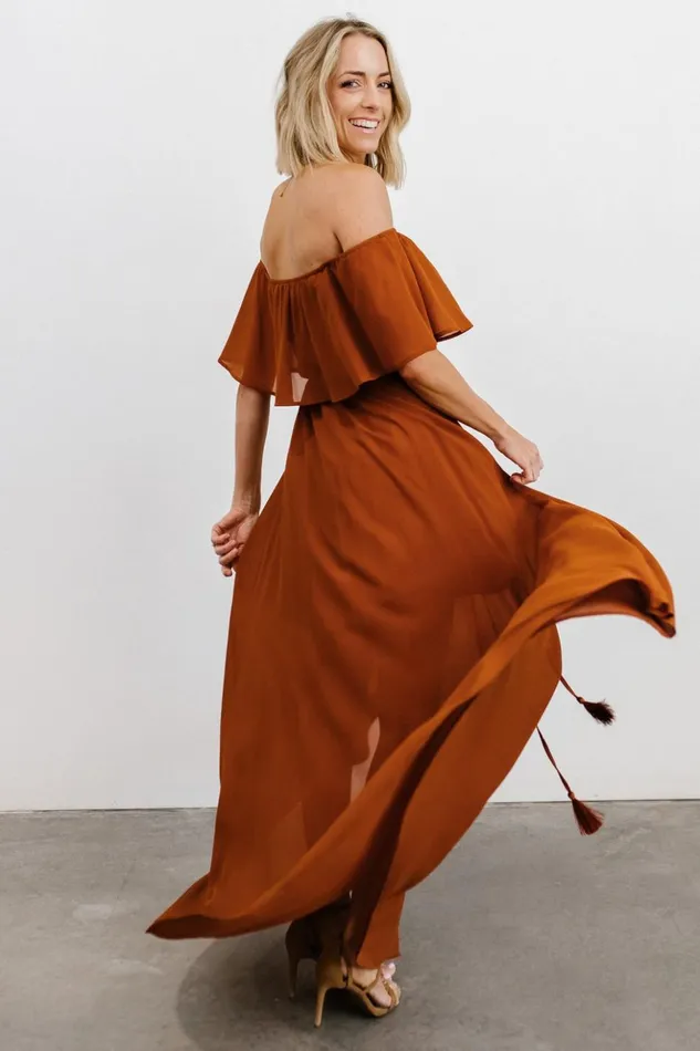 Baltic Born Maxi Dresses Victoria Off Shoulder Maxi Dress Spice 8211 Women Baltic Born Maxi Dresses Victoria Off Shoulder Maxi Dress Spice 8211 Women