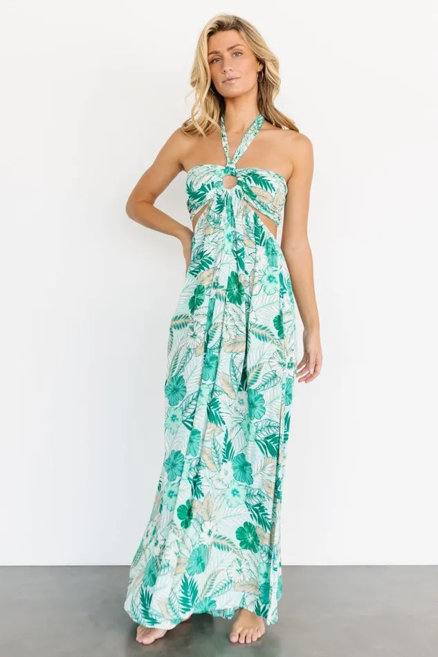 Baltic Born Maxi Dresses Wylde Cut Out Maxi Dress Green Multi 8211 Women