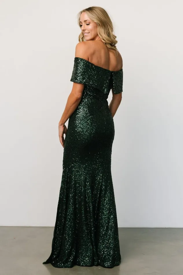 Baltic Born Maxi Dresses Yvonne Off Shoulder Sequin Gown Green 8211 Women Baltic Born Maxi Dresses Yvonne Off Shoulder Sequin Gown Green 8211 Women