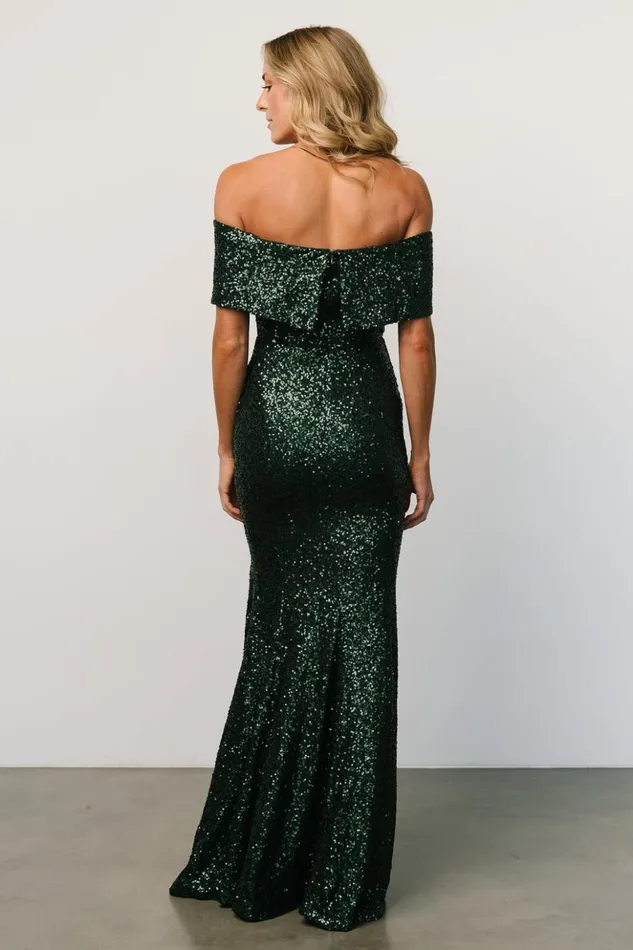 Baltic Born Maxi Dresses Yvonne Off Shoulder Sequin Gown Green 8211 Women Baltic Born Maxi Dresses Yvonne Off Shoulder Sequin Gown Green 8211 Women