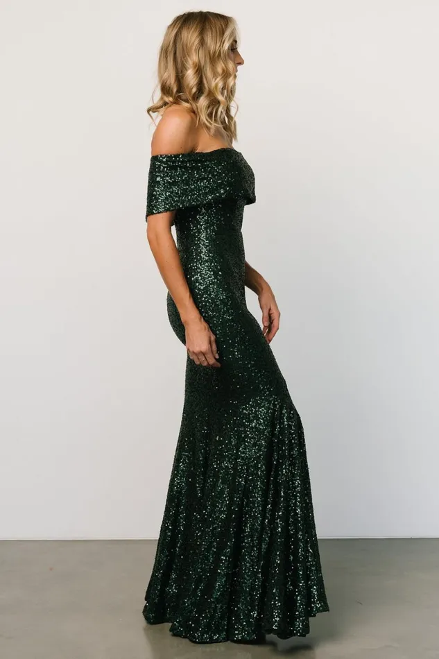 Baltic Born Maxi Dresses Yvonne Off Shoulder Sequin Gown Green 8211 Women Baltic Born Maxi Dresses Yvonne Off Shoulder Sequin Gown Green 8211 Women