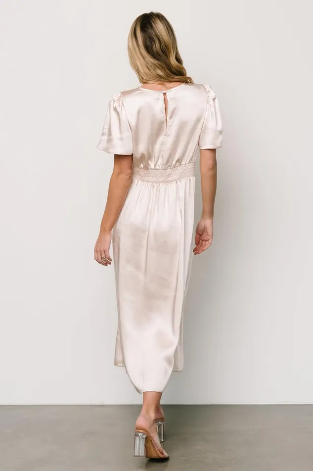 Baltic Born Midi Dresses Allie Satin Dress Champagne 8211 Women Baltic Born Midi Dresses Allie Satin Dress Champagne 8211 Women