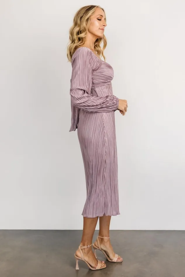 Baltic Born Midi Dresses Amani Pleated Midi Dress Lilac 8211 Women Baltic Born Midi Dresses Amani Pleated Midi Dress Lilac 8211 Women