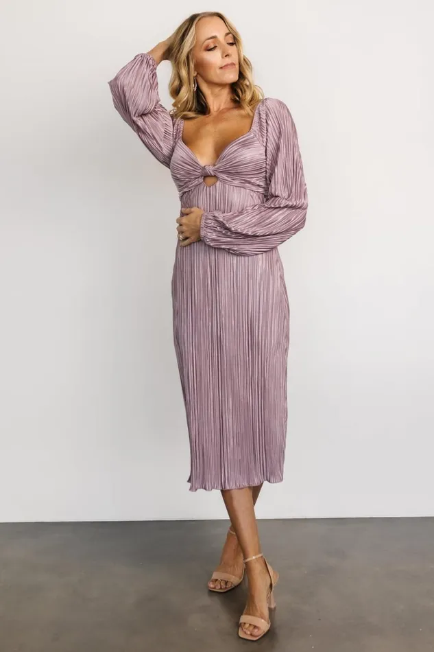 Baltic Born Midi Dresses Amani Pleated Midi Dress Lilac 8211 Women Baltic Born Midi Dresses Amani Pleated Midi Dress Lilac 8211 Women