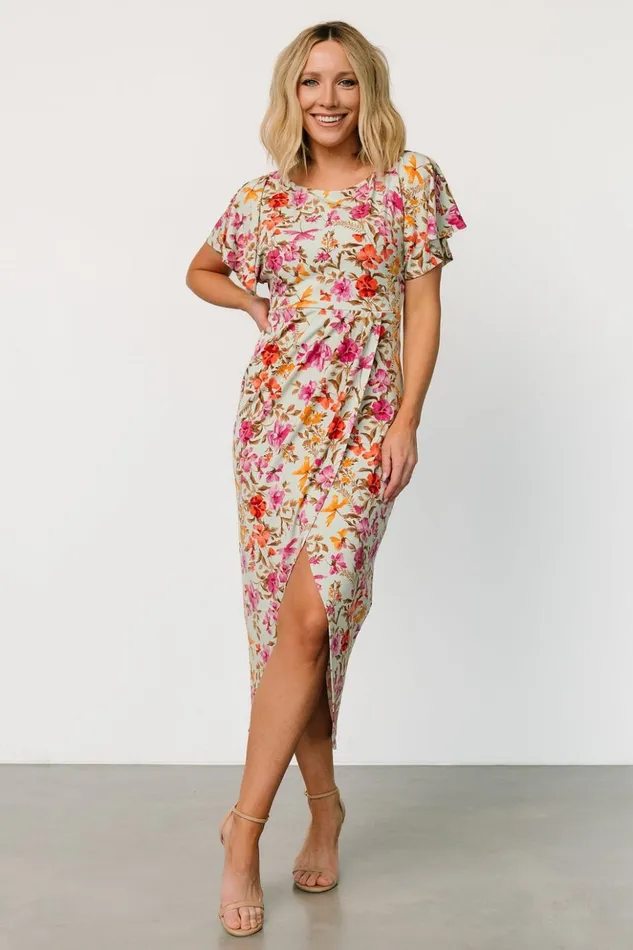 Baltic Born Midi Dresses Bloomfield Midi Dress Sage Floral 8211 Women