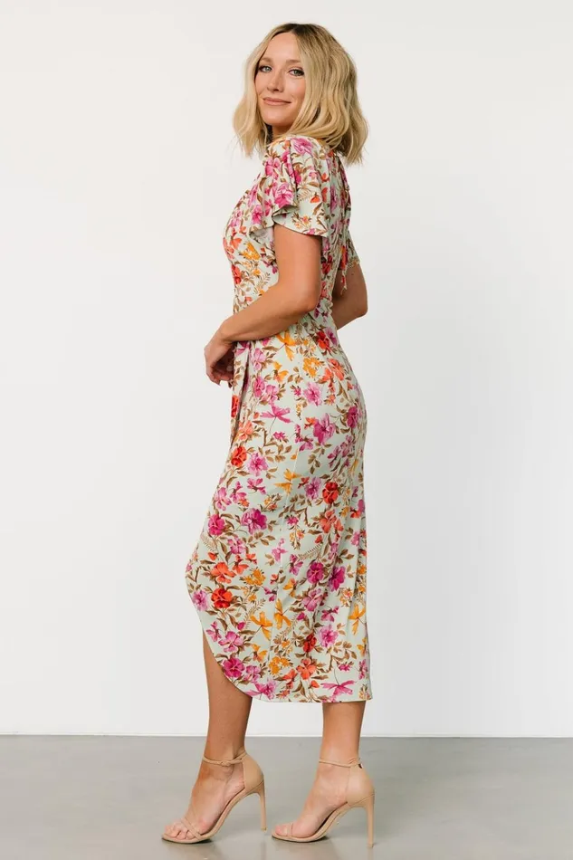 Baltic Born Midi Dresses Bloomfield Midi Dress Sage Floral 8211 Women Baltic Born Midi Dresses Bloomfield Midi Dress Sage Floral 8211 Women