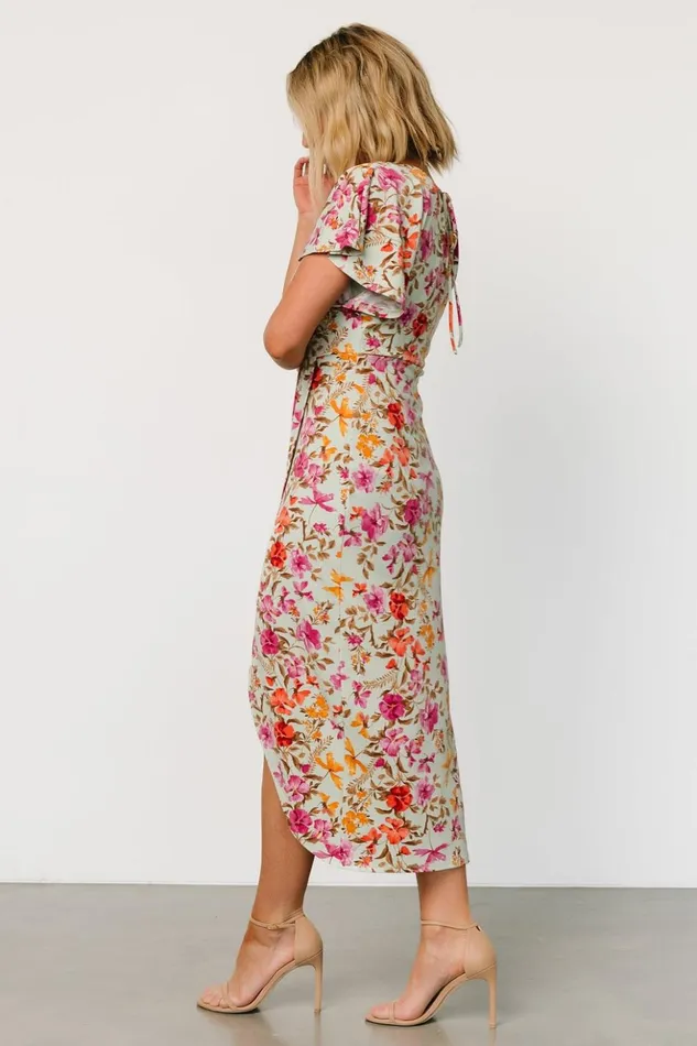 Baltic Born Midi Dresses Bloomfield Midi Dress Sage Floral 8211 Women Baltic Born Midi Dresses Bloomfield Midi Dress Sage Floral 8211 Women