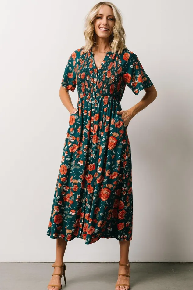 Baltic Born Midi Dresses Botega Midi Dress Jade Multi Floral 8211 Women