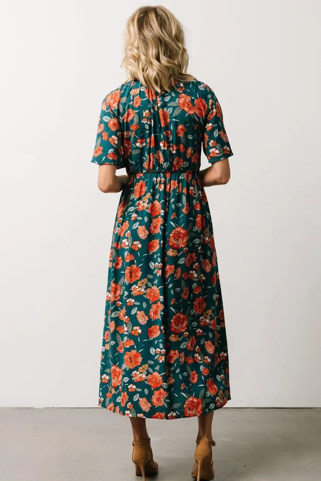Baltic Born Midi Dresses Botega Midi Dress Jade Multi Floral 8211 Women Baltic Born Midi Dresses Botega Midi Dress Jade Multi Floral 8211 Women