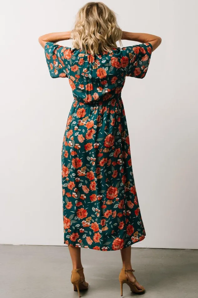 Baltic Born Midi Dresses Botega Midi Dress Jade Multi Floral 8211 Women Baltic Born Midi Dresses Botega Midi Dress Jade Multi Floral 8211 Women