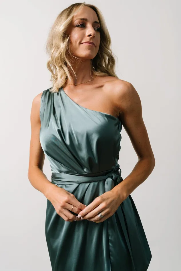 Baltic Born Midi Dresses Celia One Shoulder Midi Dress Blue Sage 8211 Women Baltic Born Midi Dresses Celia One Shoulder Midi Dress Blue Sage 8211 Women