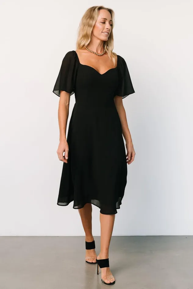 Baltic Born Midi Dresses Colette Sweetheart Midi Dress Black 8211 Women Baltic Born Midi Dresses Colette Sweetheart Midi Dress Black 8211 Women