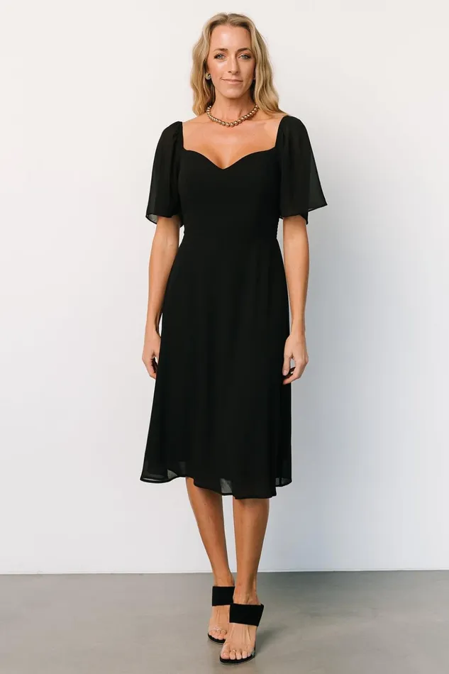 Baltic Born Midi Dresses Colette Sweetheart Midi Dress Black 8211 Women Baltic Born Midi Dresses Colette Sweetheart Midi Dress Black 8211 Women