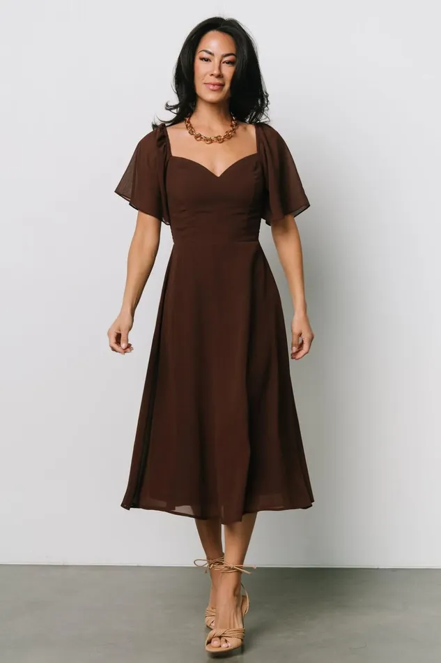 Baltic Born Midi Dresses Colette Sweetheart Midi Dress Espresso 8211 Women Baltic Born Midi Dresses Colette Sweetheart Midi Dress Espresso 8211 Women