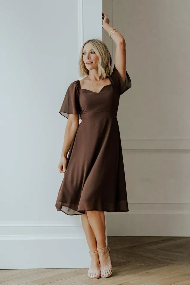 Baltic Born Midi Dresses Colette Sweetheart Midi Dress Espresso 8211 Women Baltic Born Midi Dresses Colette Sweetheart Midi Dress Espresso 8211 Women