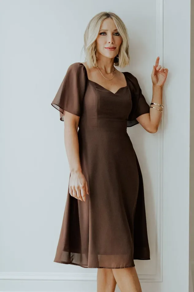 Baltic Born Midi Dresses Colette Sweetheart Midi Dress Espresso 8211 Women Baltic Born Midi Dresses Colette Sweetheart Midi Dress Espresso 8211 Women