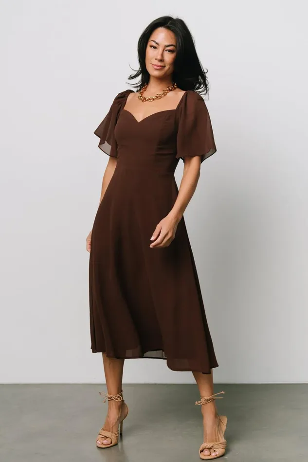 Baltic Born Midi Dresses Colette Sweetheart Midi Dress Espresso 8211 Women Baltic Born Midi Dresses Colette Sweetheart Midi Dress Espresso 8211 Women