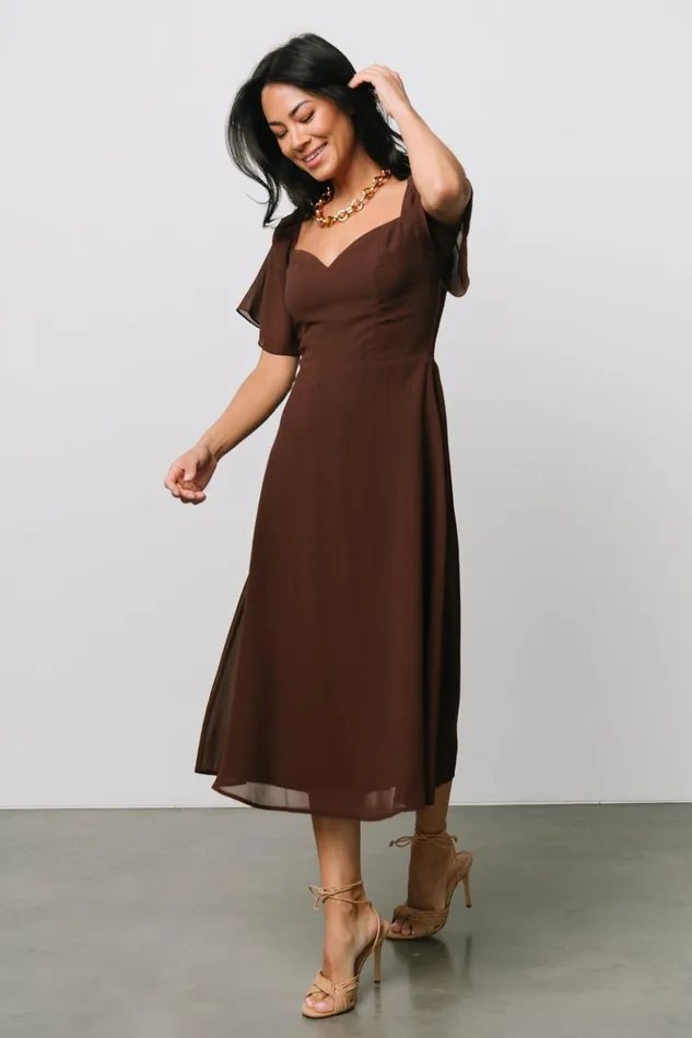 Baltic Born Midi Dresses Colette Sweetheart Midi Dress Espresso 8211 Women Baltic Born Midi Dresses Colette Sweetheart Midi Dress Espresso 8211 Women