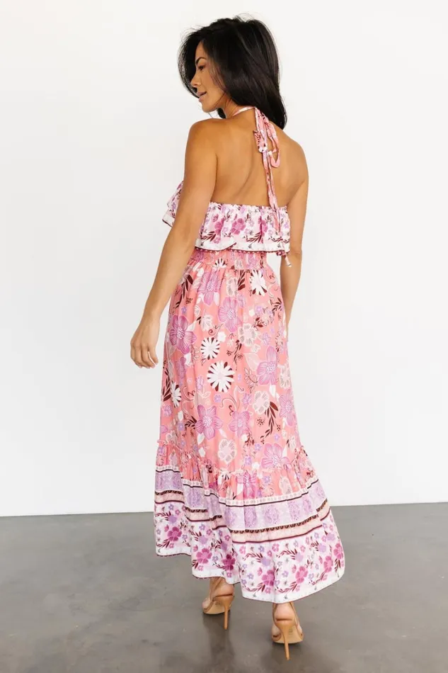 Baltic Born Midi Dresses Dali Midi Dress Coral Orchid Floral 8211 Women Baltic Born Midi Dresses Dali Midi Dress Coral Orchid Floral 8211 Women