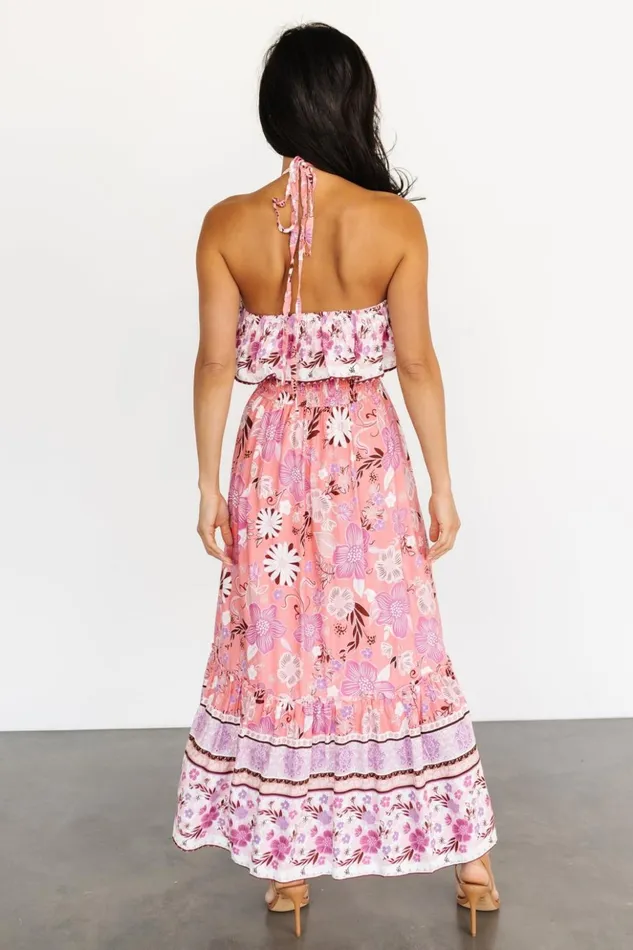 Baltic Born Midi Dresses Dali Midi Dress Coral Orchid Floral 8211 Women Baltic Born Midi Dresses Dali Midi Dress Coral Orchid Floral 8211 Women