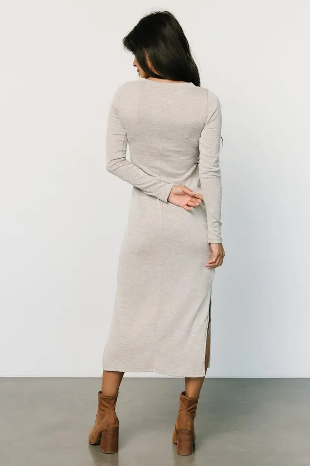 Baltic Born Midi Dresses Denver Ribbed Midi Dress Light Gray 8211 Women Baltic Born Midi Dresses Denver Ribbed Midi Dress Light Gray 8211 Women
