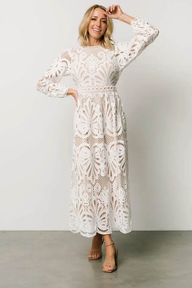 Baltic Born Midi Dresses Eldora Lace Midi Dress Off White 8211 Women