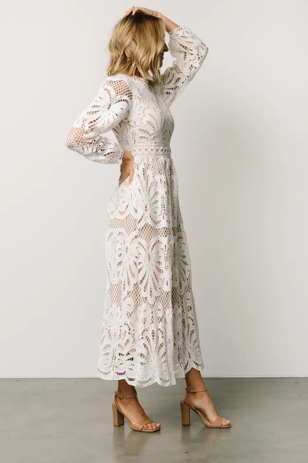 Baltic Born Midi Dresses Eldora Lace Midi Dress Off White 8211 Women Baltic Born Midi Dresses Eldora Lace Midi Dress Off White 8211 Women