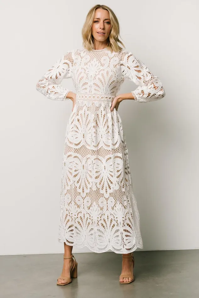 Baltic Born Midi Dresses Eldora Lace Midi Dress Off White 8211 Women Baltic Born Midi Dresses Eldora Lace Midi Dress Off White 8211 Women