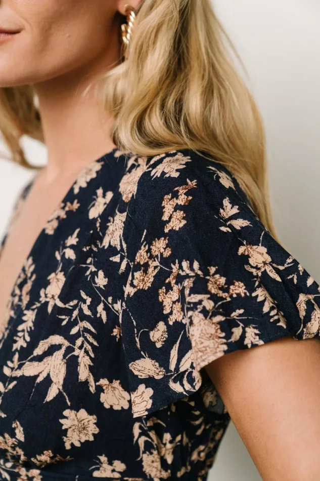 Baltic Born Midi Dresses Ellen Midi Dress Navy Print 8211 Women Baltic Born Midi Dresses Ellen Midi Dress Navy Print 8211 Women