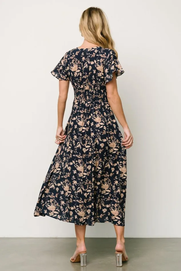 Baltic Born Midi Dresses Ellen Midi Dress Navy Print 8211 Women Baltic Born Midi Dresses Ellen Midi Dress Navy Print 8211 Women