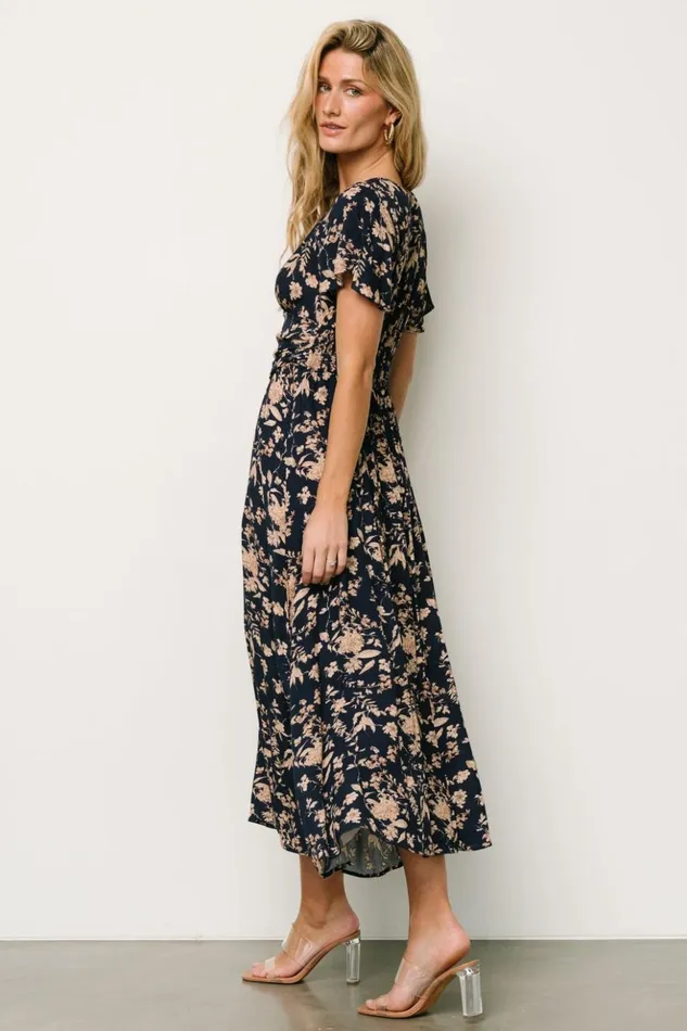 Baltic Born Midi Dresses Ellen Midi Dress Navy Print 8211 Women Baltic Born Midi Dresses Ellen Midi Dress Navy Print 8211 Women